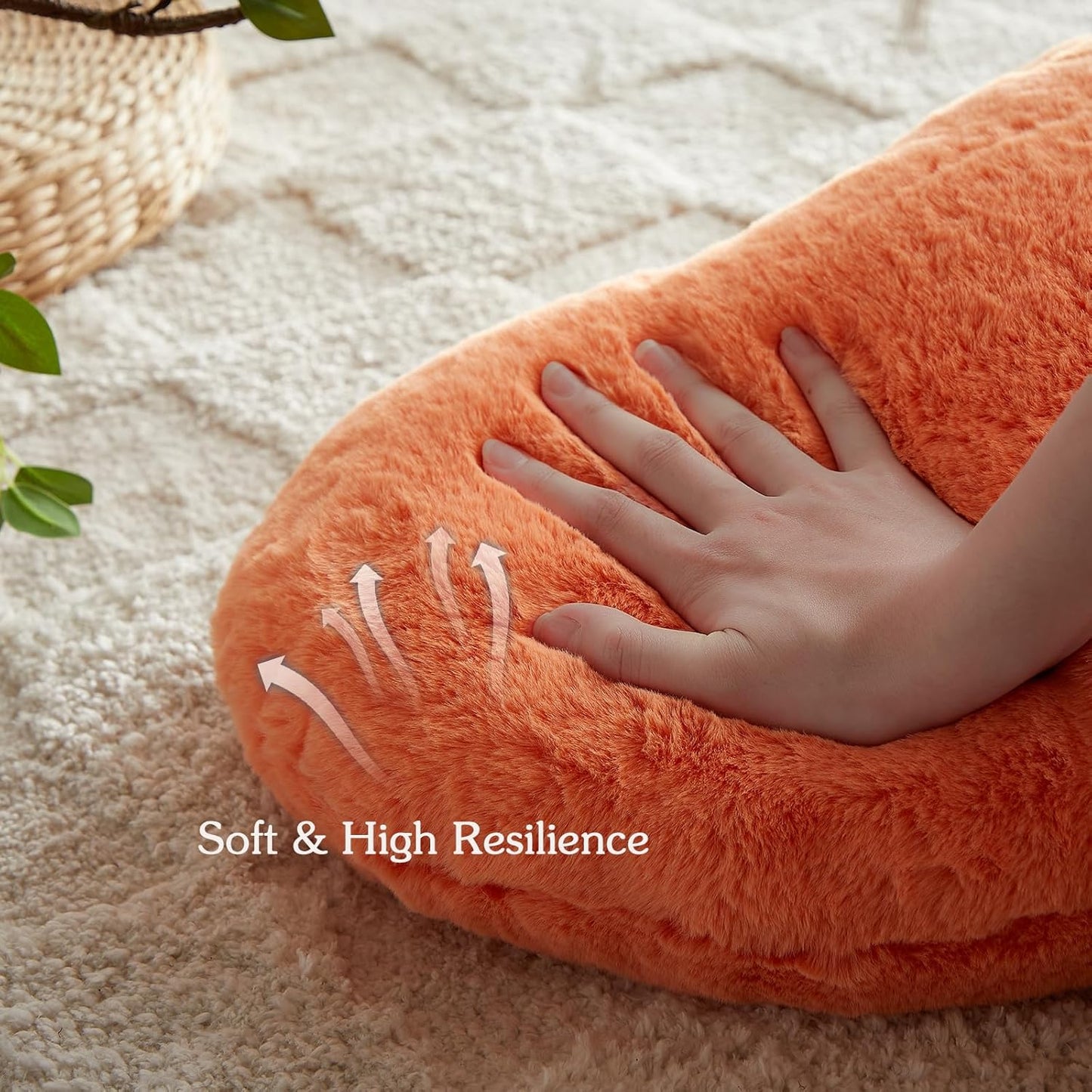 EastTree Heart Pillows, Pink Orange Heart Shaped Pillows, Ultra Soft Extra-Large Fluffy Pillows, Love Throw Pillows Gifts, Women Girls Living Room Decor 15x18 Inch