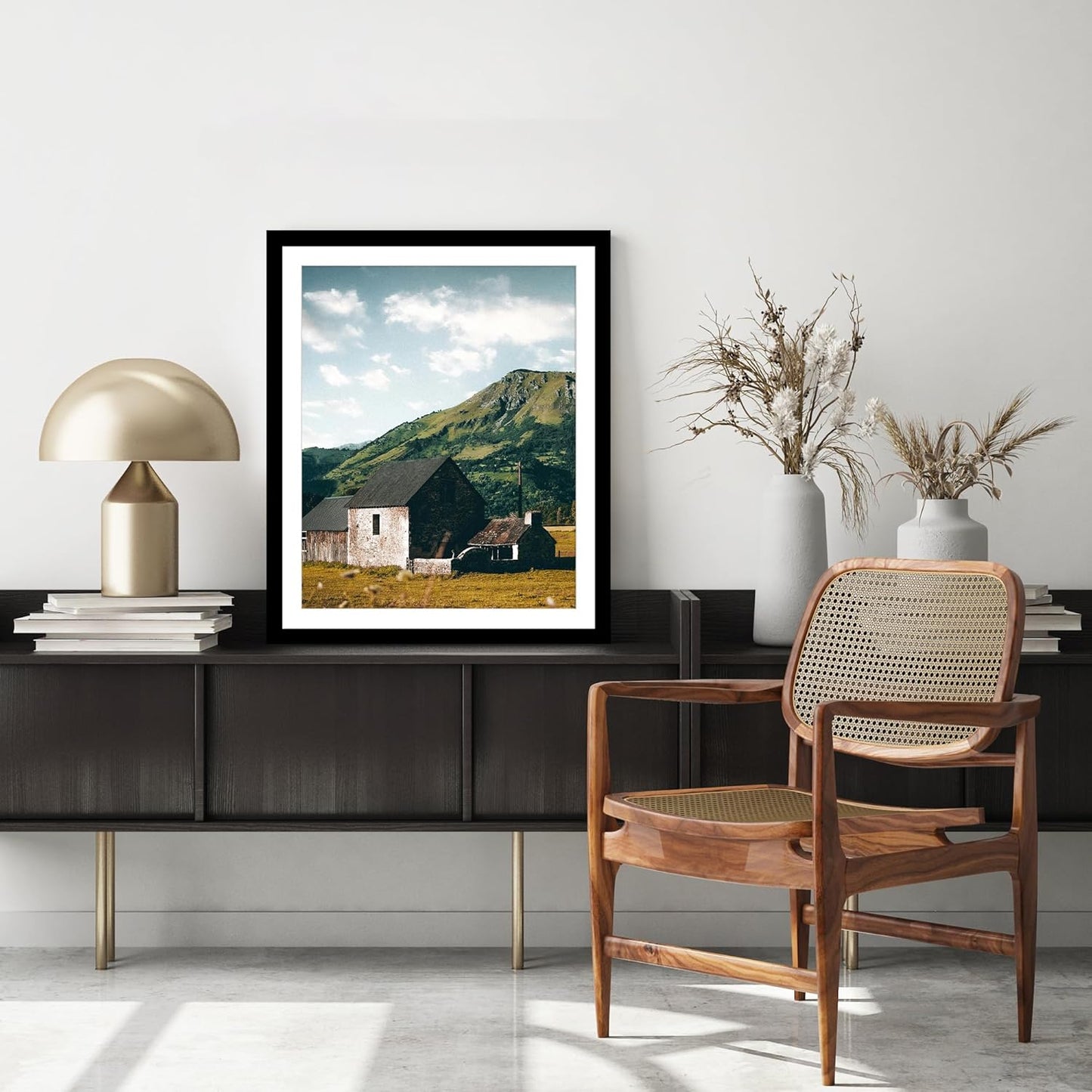 iRahmen 20x24 Picture Frame Set of 2 with Plexiglass, Black Wood Poster Frame for Wall Mounting Display 16x20 Picture with Mat or 20 x 24 Without Mat