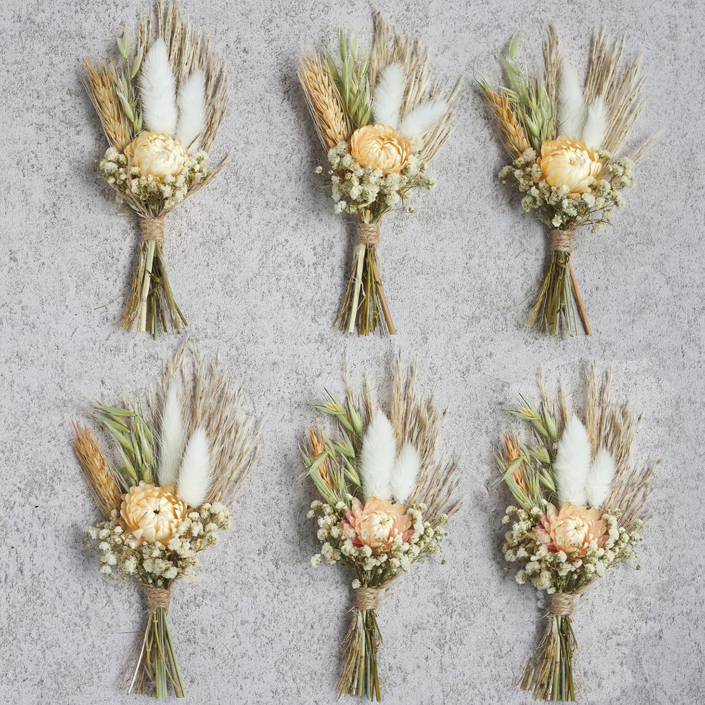 Mini Dried Flower Bouquets for Bridesmaid Proposal Gift Boxes, Birthday Cake Arrangements, Boutonnieres, Small Vases for Table centers, Bohemian Wedding Decorations, Bridal Shower Favors. (Daisy)