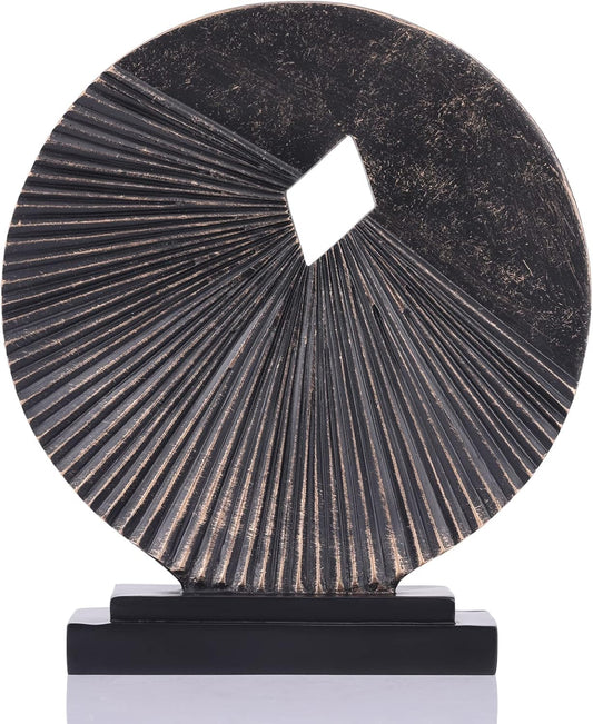 DOVDOV Geometric Home Decor Statues, Unique Round Modern Art Decors, Gunmetal Home Decor, Shelf Decor Aesthetics, Office Table Decor, entryway Entry Table Decor.