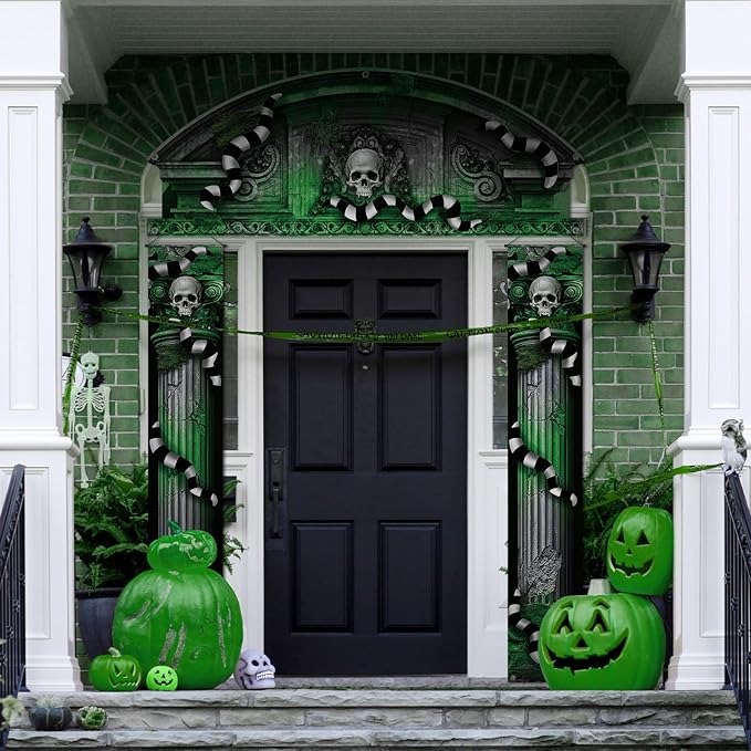 3 Pcs Halloween Cemetery Archway Halloween Cemetery Banners Gothic Outdoor Banners Sign Banner Decorations for Outdoor Party Supplies (Scary)