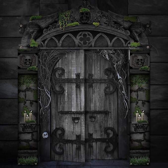3 Pcs Halloween Cemetery Archway Halloween Cemetery Banners Gothic Outdoor Banners Sign Banner Decorations for Outdoor Party Supplies (Vintage)