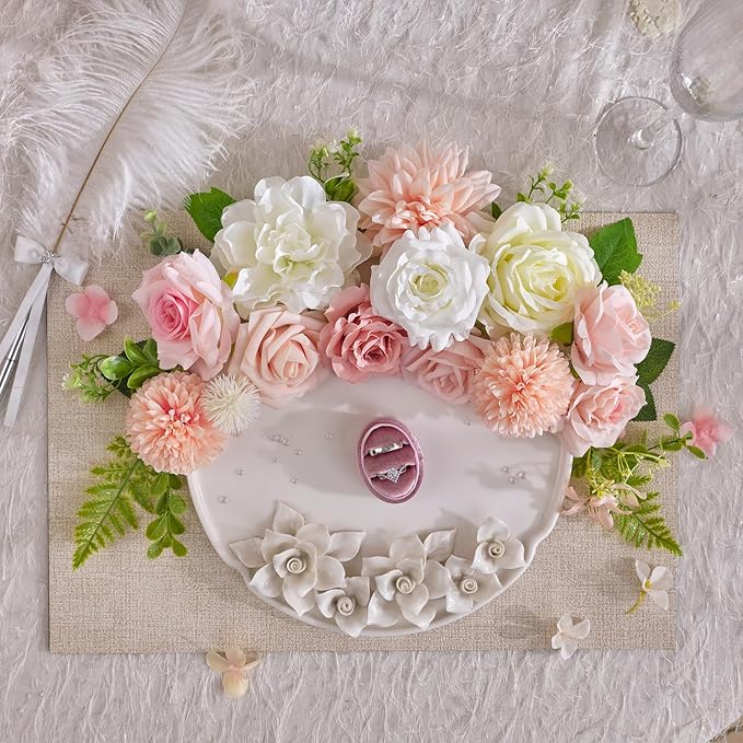 TINGE TIME Fake Flowers Artificial Flowers Peonies Bulbous Chrysanthemum Daisy Hydrangea Sunflower Violets Dahlia Daffodils Epiphyllum Orchid Cherry Blossom Camellia Leyaron (Pink)