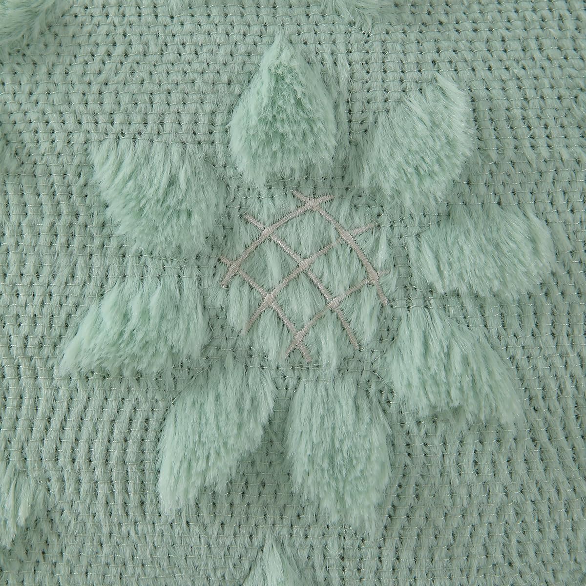 DFXSZ Spring Summer Pillow Covers 16x16 inch Set of 2 Farmhouse Decor White Flower Heart Sunflower Green Soft Plush Faux Fur Jacquard Throw Pillows for Sofa Holiday Spring Home Decor PTK024F16