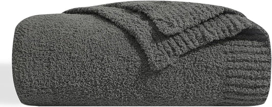 bearberry Super Soft Fluffy Throw Blanket Lightweight Cozy Warm Bed Blankets for Couch Bed Sofa All Season (Dark Grey, 60”x80”)