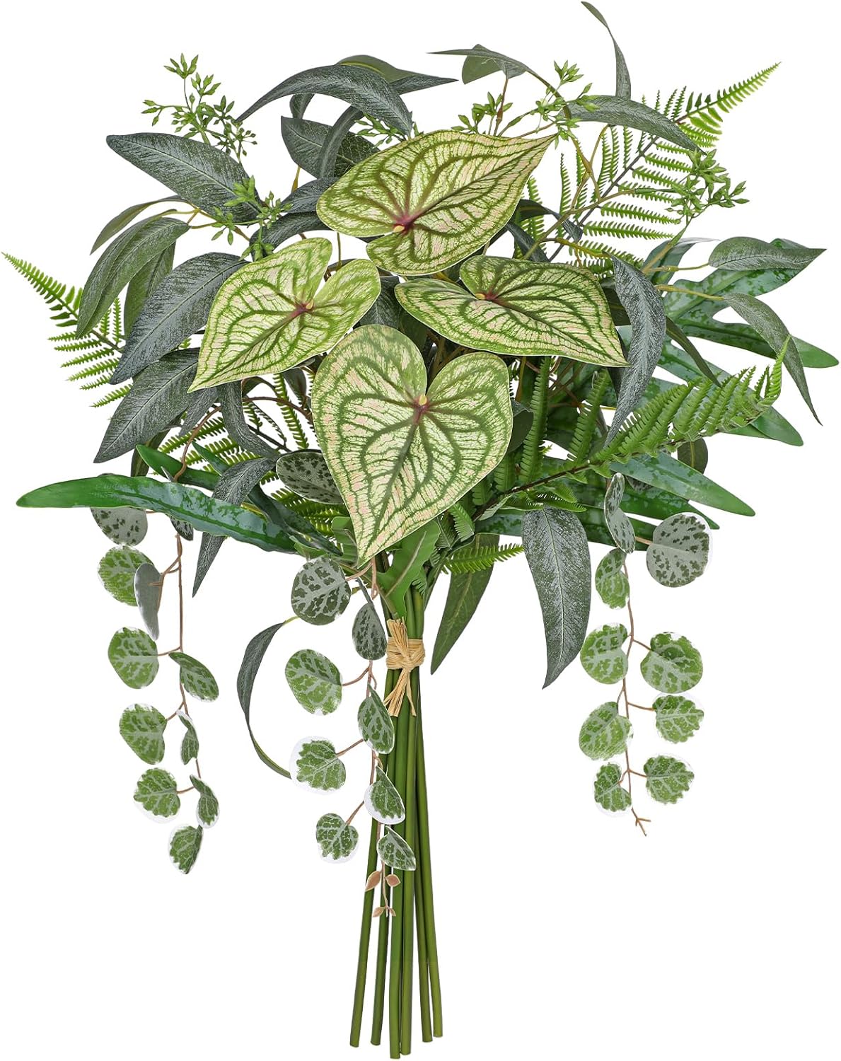 DILATATA Artificial Greenery Stems Box Set, 5 Kinds Mixed Eucalyptus Leaves Trailing Vine Plant Monstera Leaf Faux Plants for DIY Bouquets Wedding Floral Arrangements Table Centerpieces Vase Decor