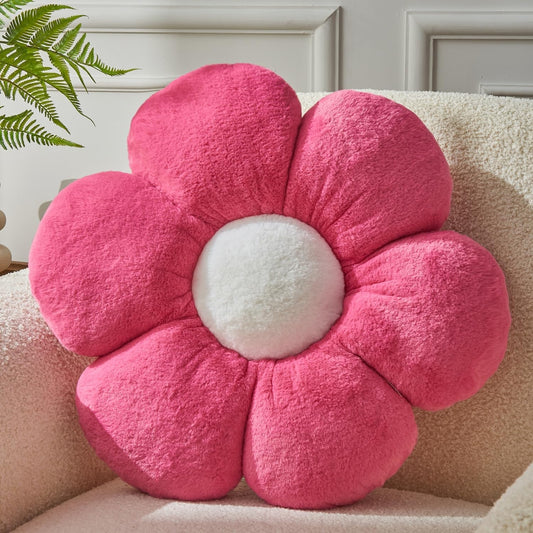 Daisy Shaped Decorative Pillow - 19.6In Cute Flower Cushion for Sofa, Couch, Bed & Tent