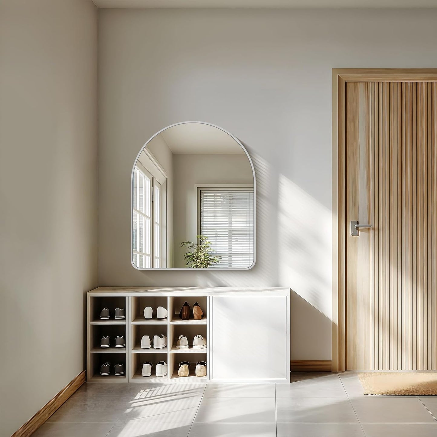 FORBATH Arched Bathroom Mirror 30x36 Inch, Arch Wall Mirror with Silver Aluminum Frame, Arched Mirror for Dresser, Fireplace,Entryway,Home Decor,Hanging or Leaning Against Wall