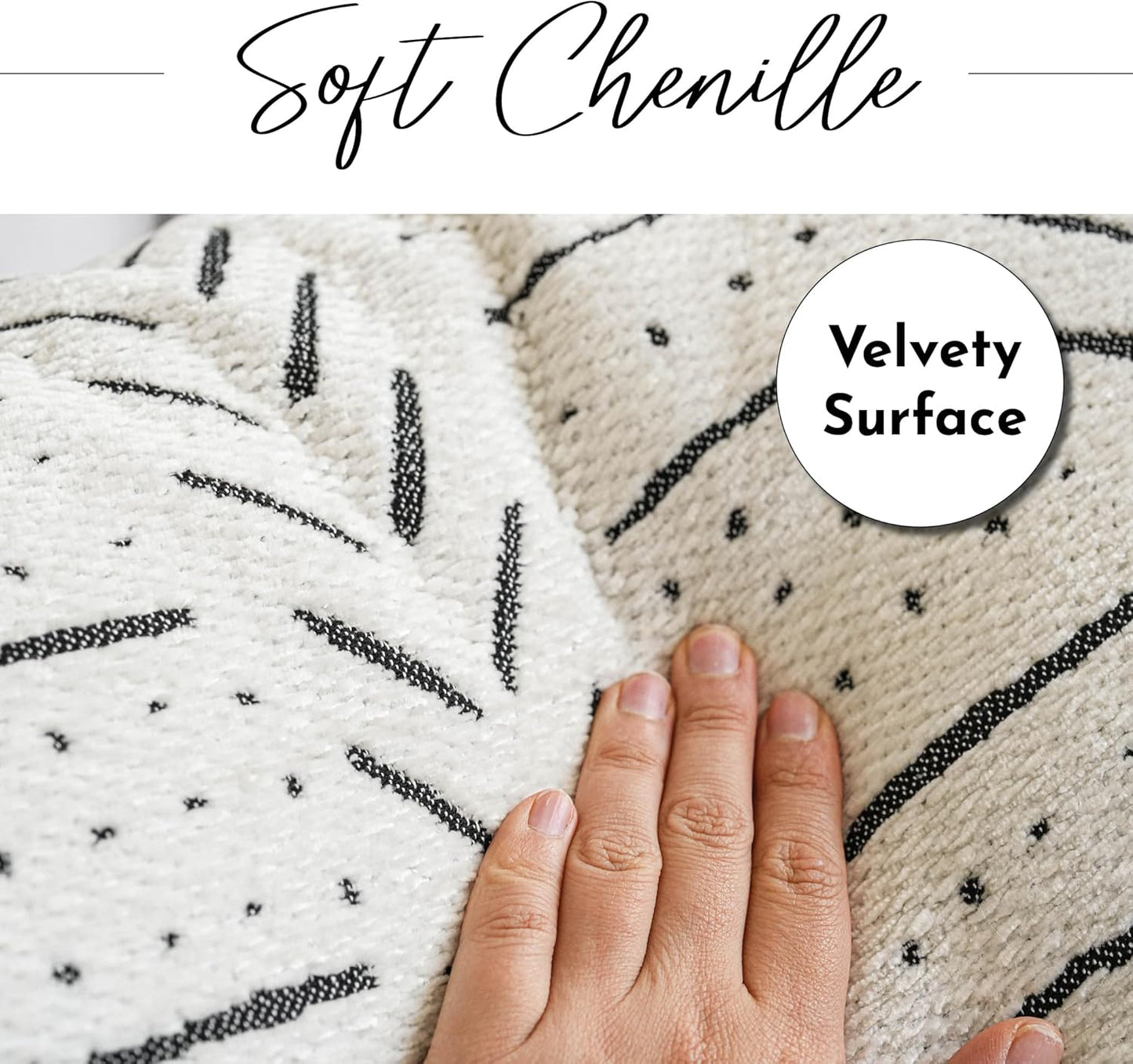 BlissBlush Off White Decorative Throw Pillow Covers 20X20, Set of 2, Boho Farmhouse Square Cushion Cover, Cozy Soft Accent Pillowcase for Couch Sofa Bed Living Room Home Décor