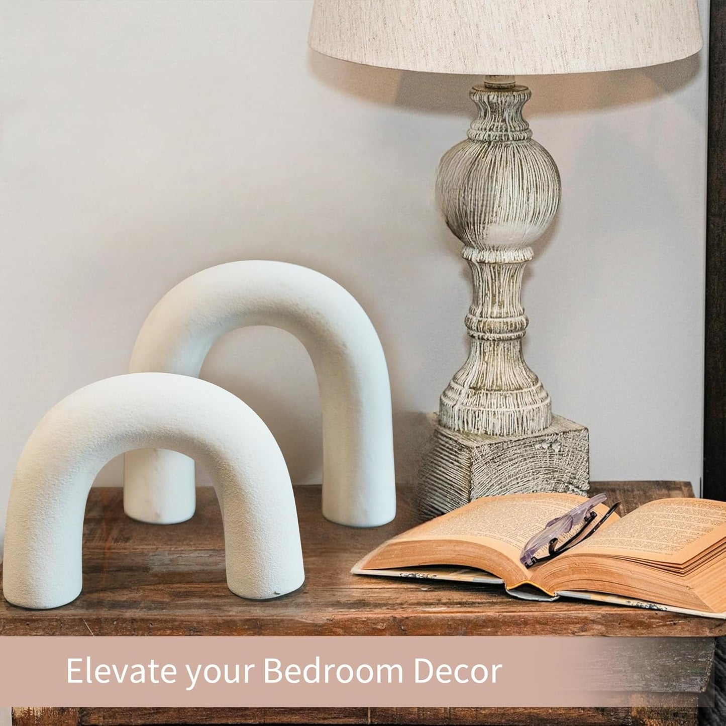 Defined Deco Ceramics Arch Decorative Objects,Neutral Home Decor for Shelves,Shelf Decor Aesthetic,Home Decorations for Living Room Decor,