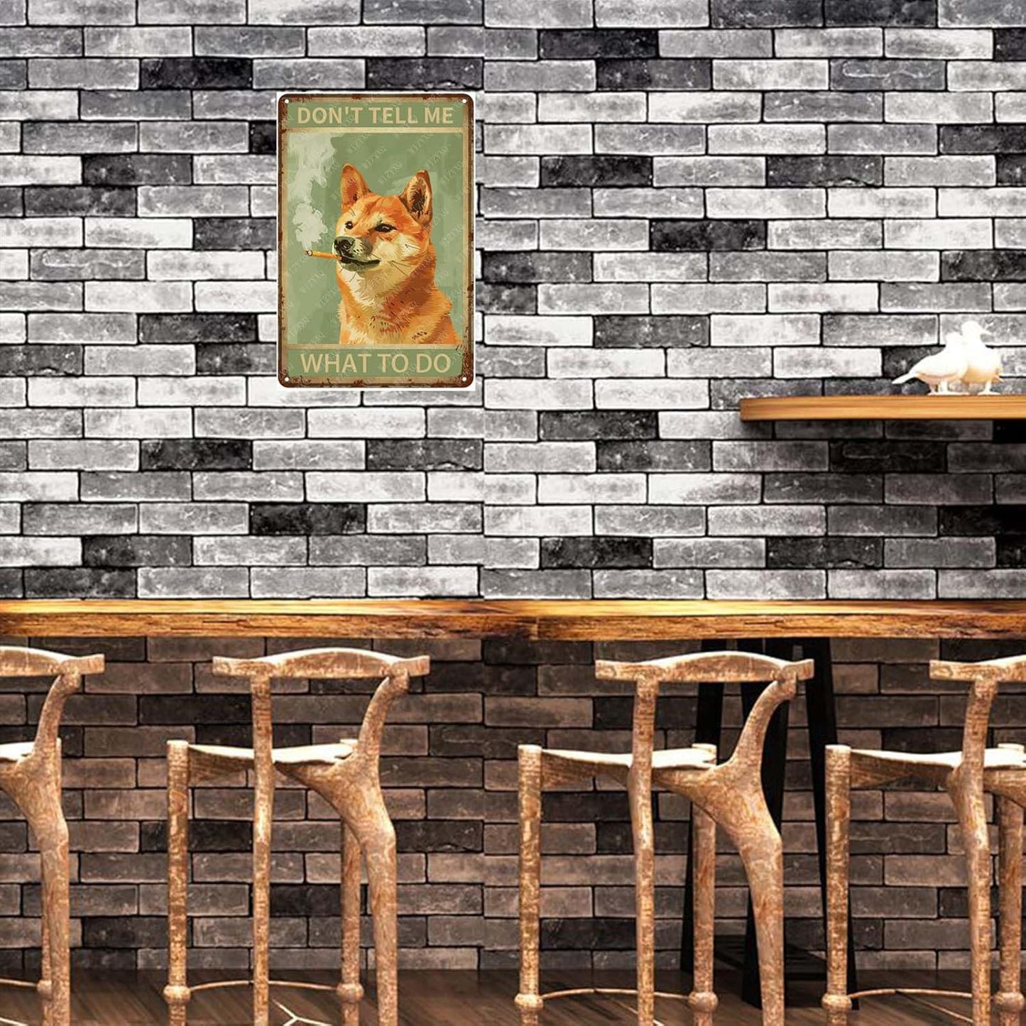 Metal Signs Don't Tell Me What To Do Shiba Inu Vintage Tin Sign for Home Bar Living Room Garden Yard Bathroom Wall Decor 12x8 Inch