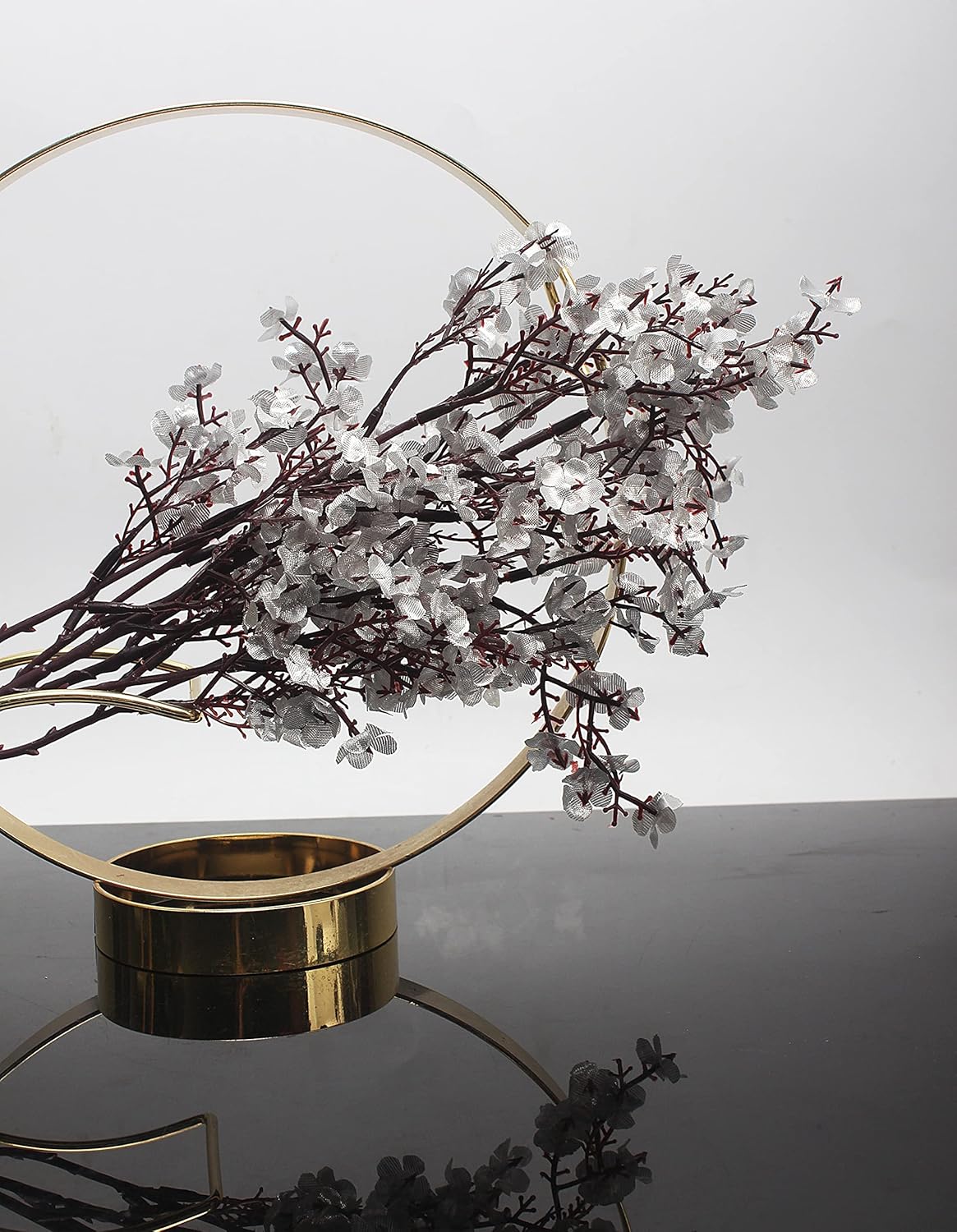 JAKY-Global Babys Breath Fabric Cloth Artificial Flowers 12 Bundle European Fake Silk Plants Decor Wedding Party Decoration Bouquets Real Touch DIY Home Garden (Silver 12pcs)