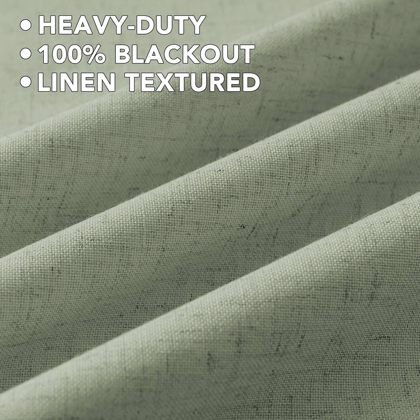 H.VERSAILTEX Linen Curtains 100% Blackout Curtains for Bedroom 108 inch Long Full Light Blocking Nature Linen Blended Window Curtains for Living Room Nickel Grommet (2 Panels, Heathered Tea)