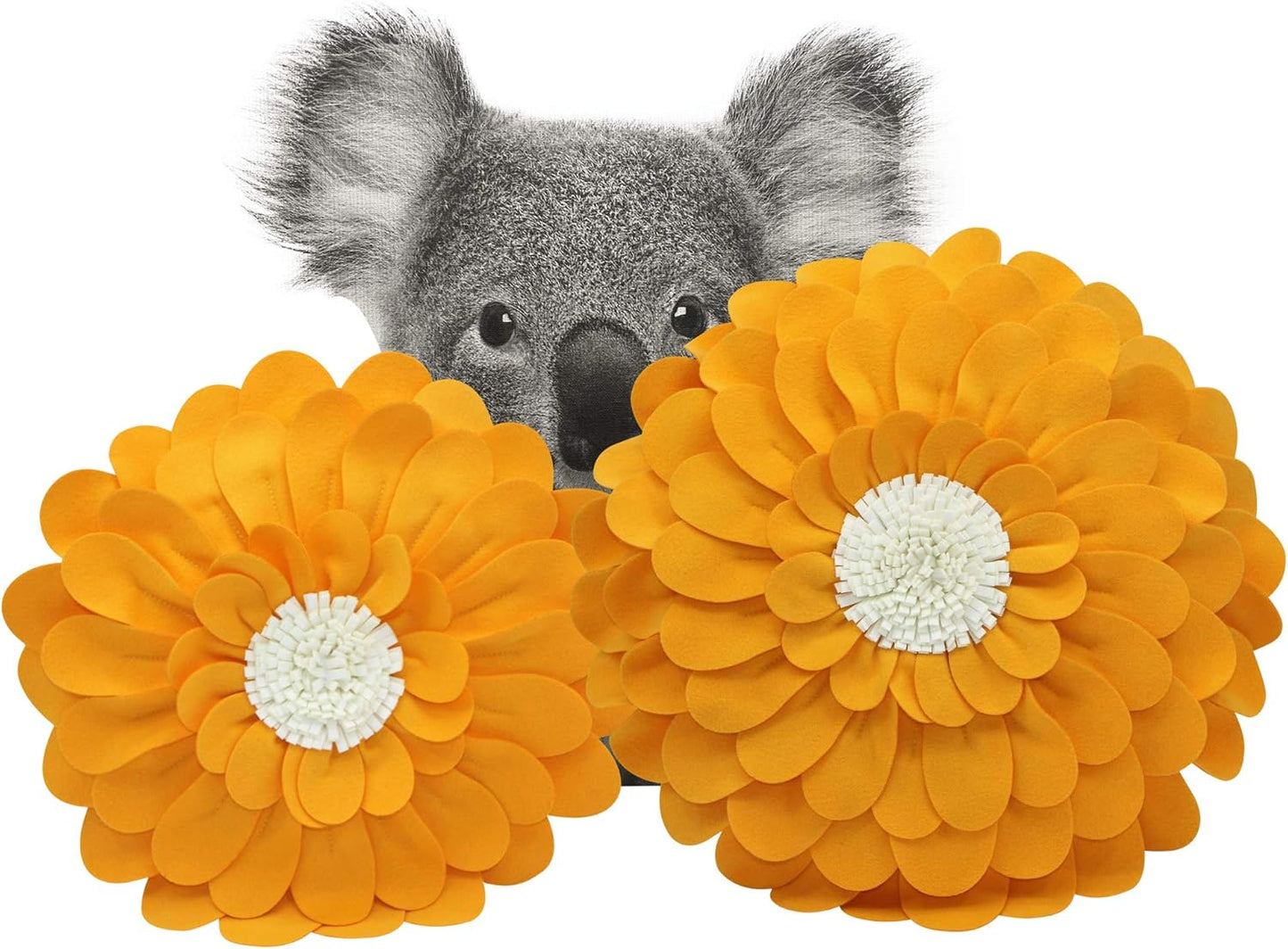 Decorative Flower Pillows – 3D Happy Daisy Flower Throw Pillow - Flower Shape Design Patented-Flower Shaped Pillow For Home Décor – Round Throw Pillows Soft & Cozy - Couch & Bed Flower Shape Pillow