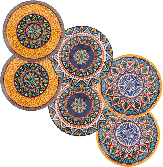 Bico Havana Appetizer Plates Set of 6, 6 Inch Small Ceramic Dessert Plates for Snacks, Salad, Tablescape, Microwave and Dishwasher Safe, Gift for Housewarming and Thanksgiving