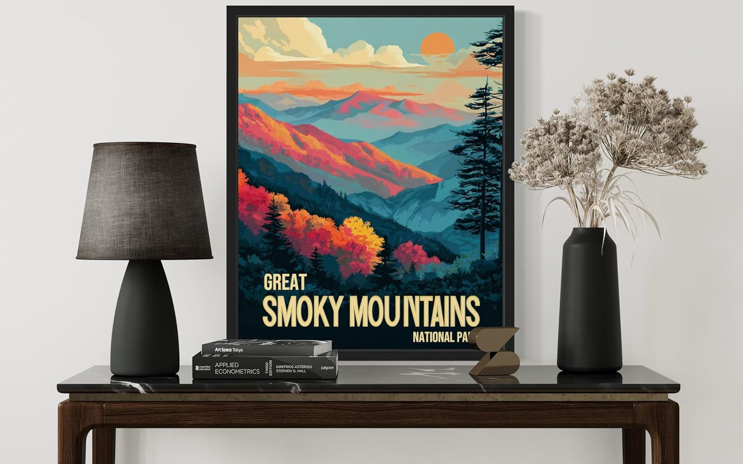 Great Smoky Mountains National Park Art Print Poster, Vintage Retro Pop Art Travel Wall Art Bedroom Bathroom Living Room Decor 185 (Great Smoky Mountains, 16 x 20 inches, Unframed)