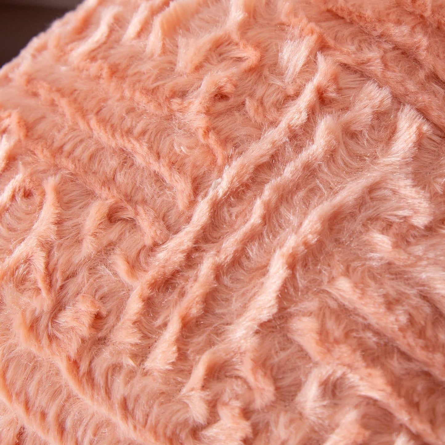 DaDa Bedding Heart Shaped Pillow Coral Peach Pink Faux Fur & Sherpa Soft Decorative Throw Pillow - 14x16 inches Coral Peach for Valentine's Day or Any Special Occasion