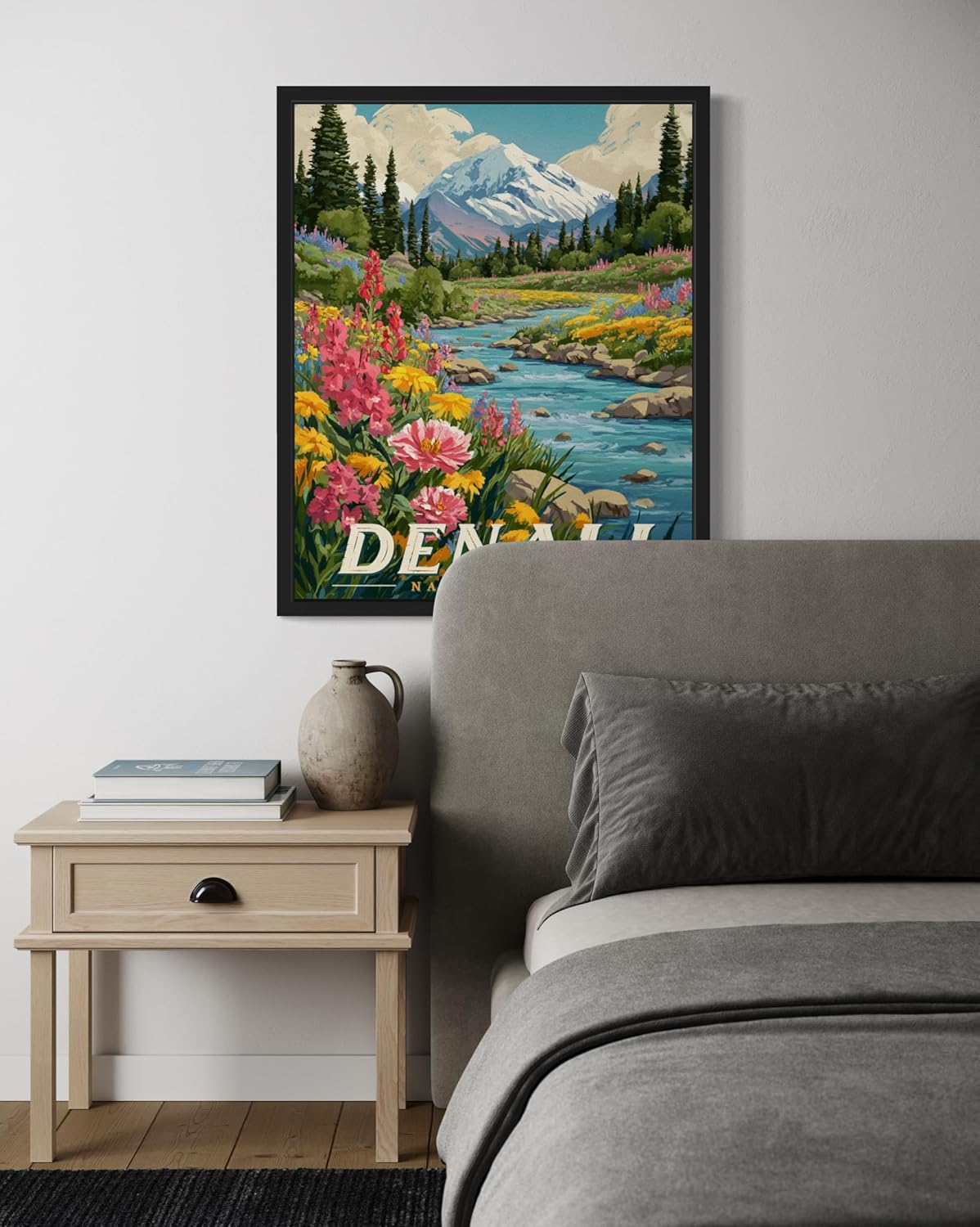Denali National Park Art Print Poster, Vintage Retro Pop Art Travel Wall Art Bedroom Bathroom Living Room Decor 185 (Denali, 16 x 20 inches, Unframed)