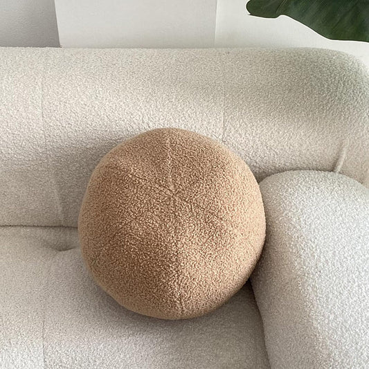 Khaki Ball Shaped Plush Pillow,Cute Soft Waist Rest Cushion,Home Decorative Throw Pillow Used to Add Comfort and Style to A Couch,Sofa,Or Living Room.