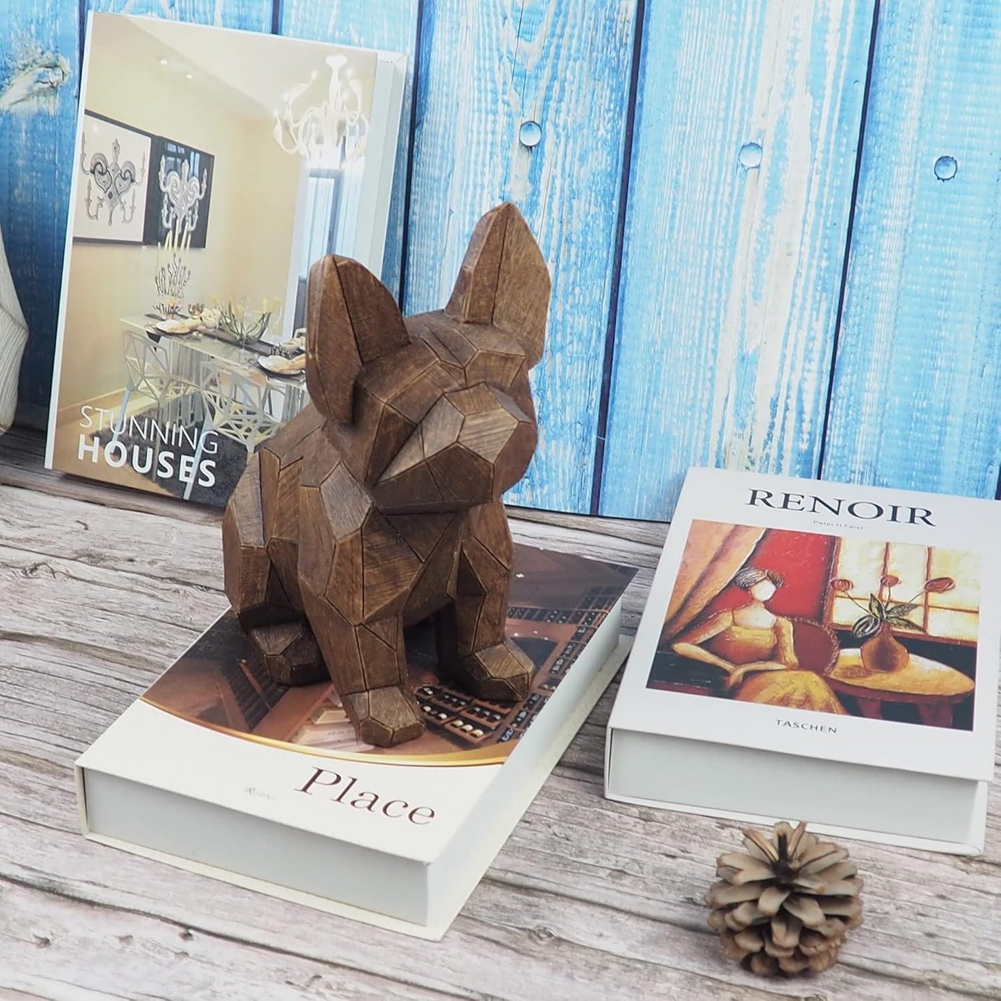 Hymmah Dog Home Decor Statue Rustic Home Decorations for Living Room, Boho Sculpture Resin Animal Collectible Figurines for Indoor Decor