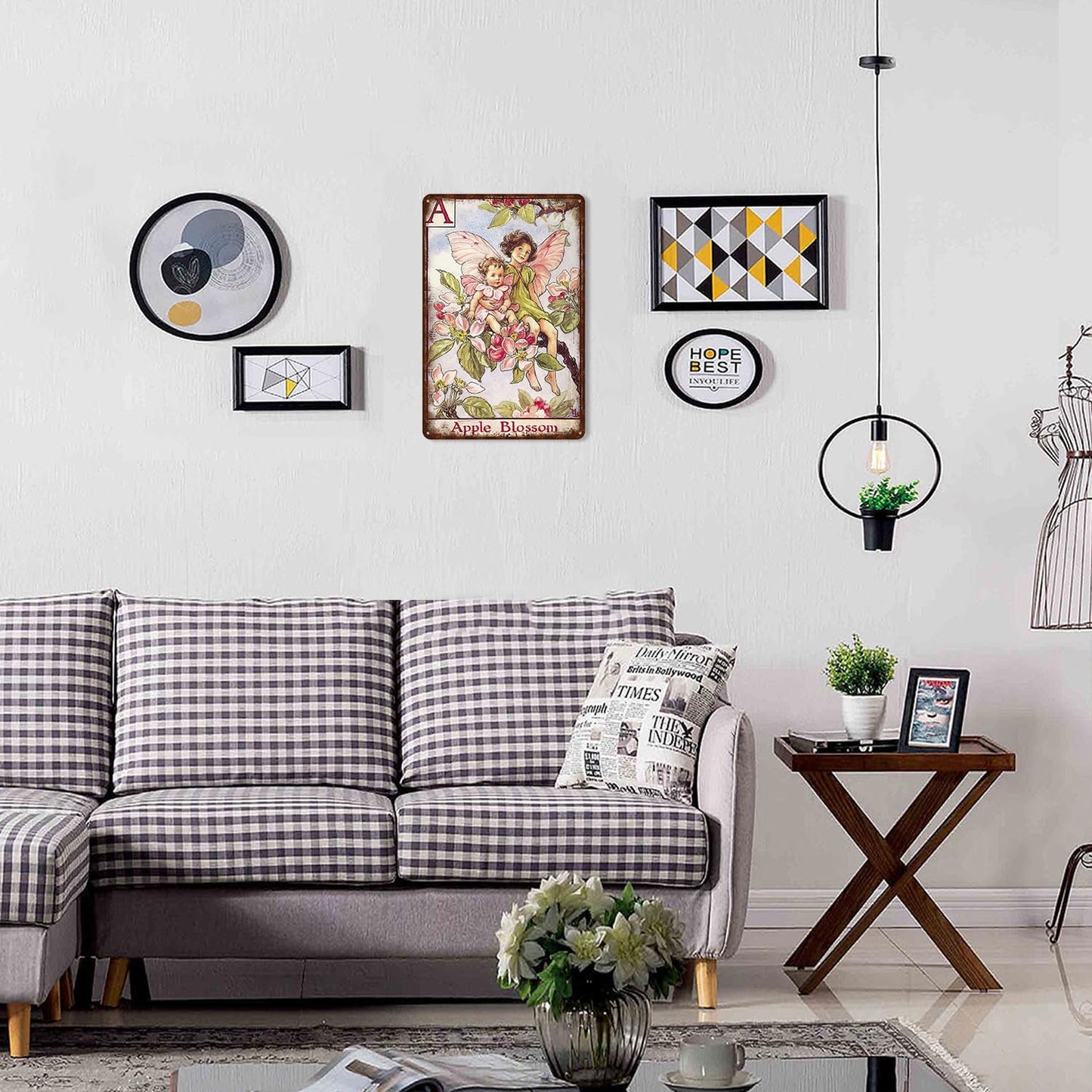 Flower Fairy Wall Decor Vintage Metal Tin Signs Fairy Garden Accessories - The Scilla