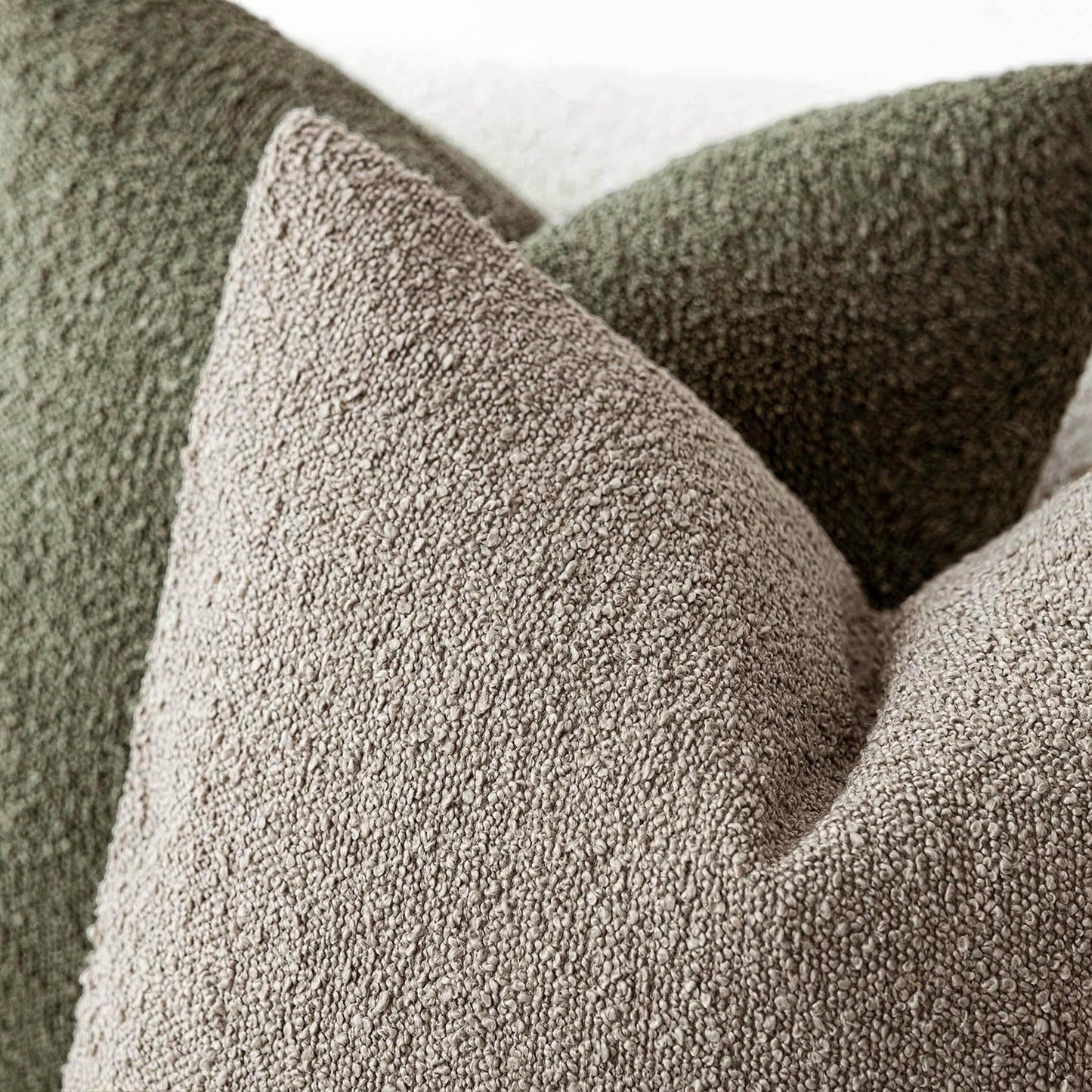 Foindtower Decorative Textured Boucle Throw Pillow Covers Accent Solid Pillow Cases Neutral Soft Cozy Couch Cushion Case for Chair Sofa Bedroom Living Room Home Decor 26×26 Inch,1PC,Light Taupe