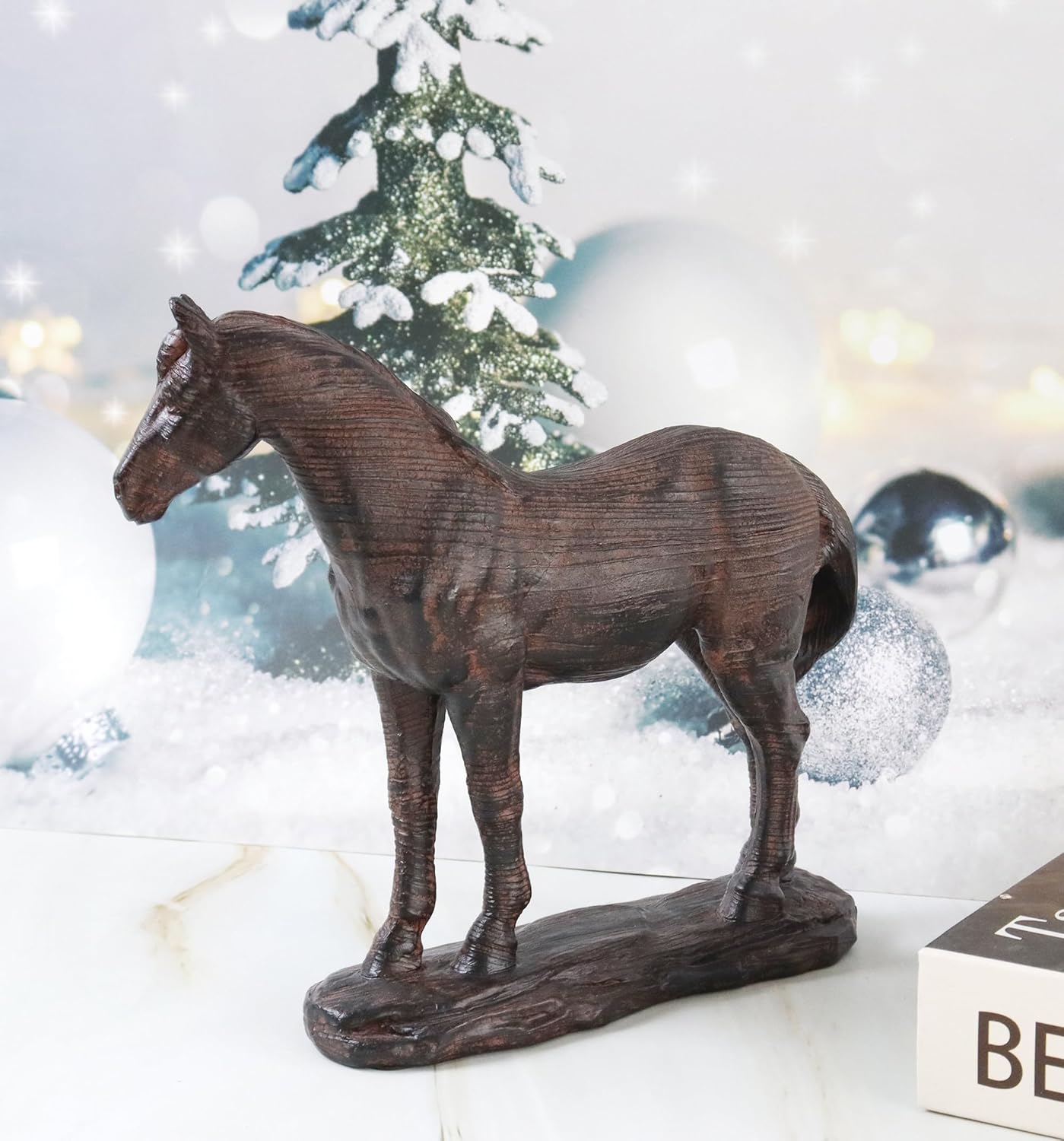 Hymmah Hourse Statue Home Decor Rustic Home Decorations for Living Room, Boho Sculpture Resin Animal Collectible Figurines for Indoor Decor