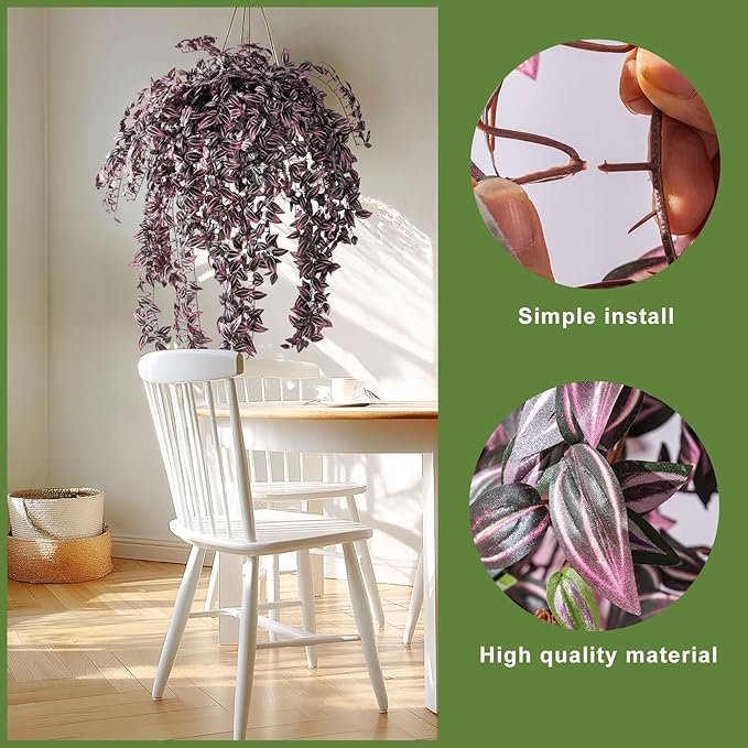 4PCS Fake Plants Decor,Artificial Watermelon Vine for Home Decor Indoor,Fake Ivy Plants Realistic Faux Plants Indoor for Home Living Room Bedroom Office Decoration