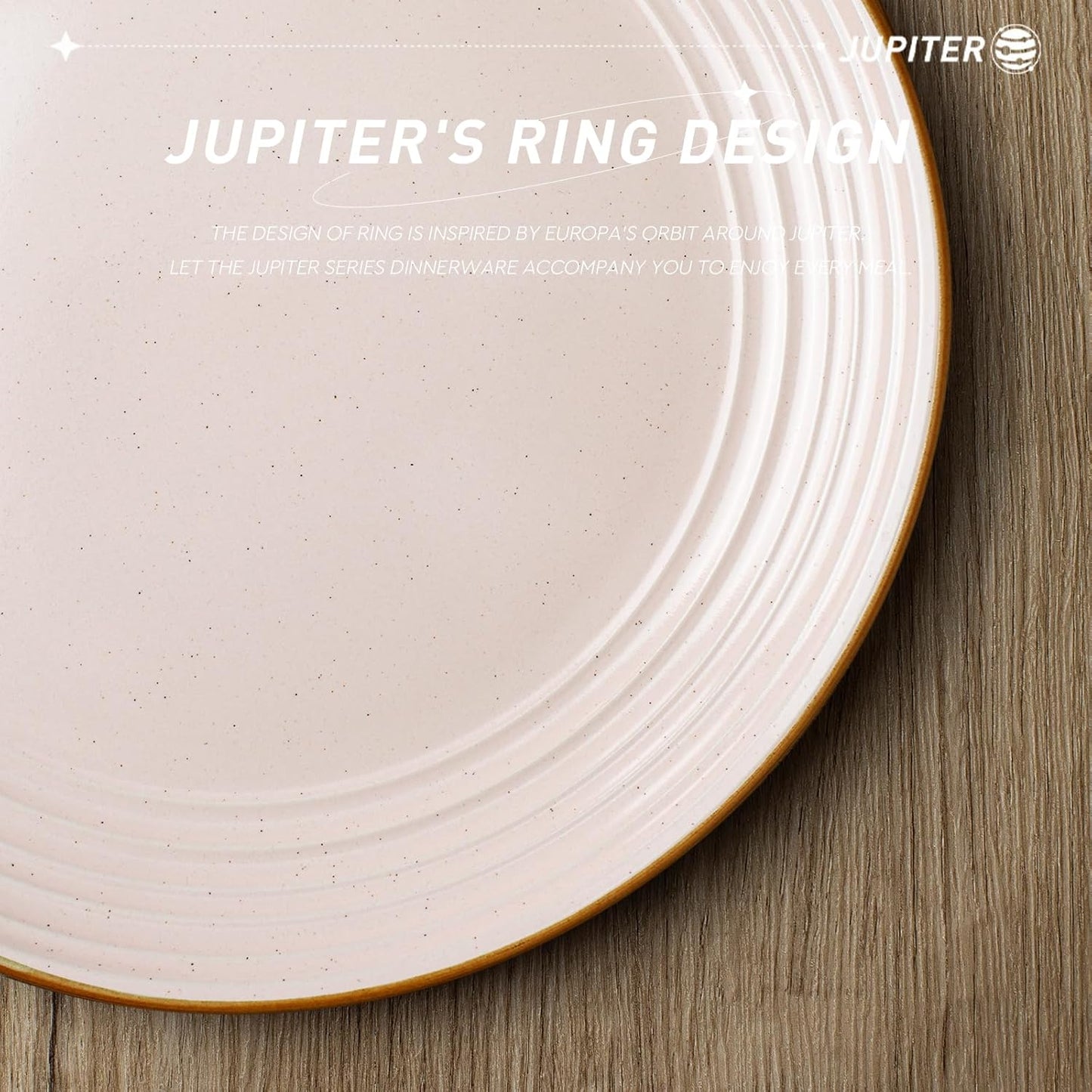 famiware Jupiter Dinner Plates Set of 6, 10.5 Inch Plate Sets, Microwave and Dishwasher Safe, Scratch Resistant, Kitchen Plates Perfect Serving Dishes, Light Pink