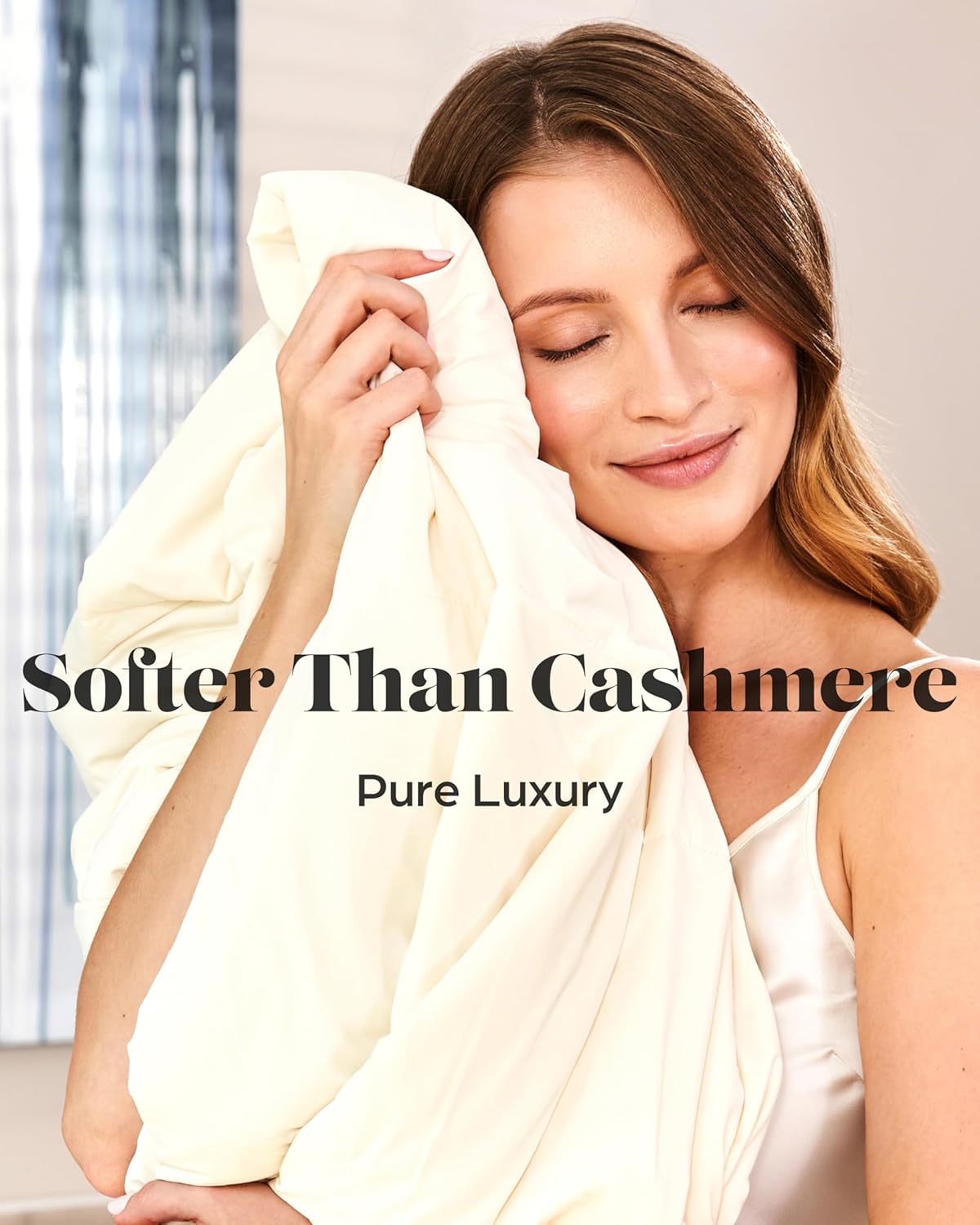 Lavish Comforts® Cooling Comforter Twin XL, Cooling Blankets for Hot Sleepers Must Have, Bed Cooling Ice Cold Blanket Breathable Lightweight Blanket, 68"x90" Inches, Cool Cream