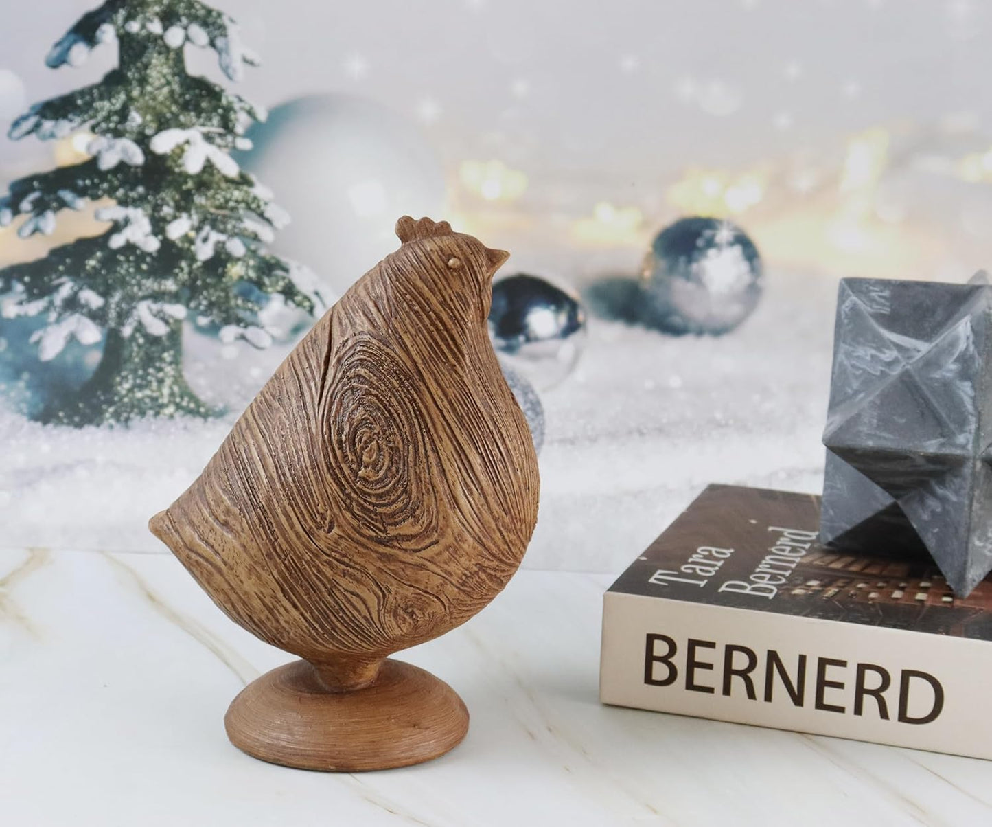 Hymmah Chicken Statue Home Decor Rustic Home Decorations for Living Room, Boho Sculpture Resin Animal Collectible Figurines for Indoor Decor