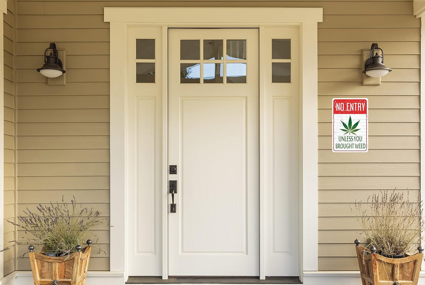 Funny Metal Sign For Garage Weed Decor Man Cave Ideas Yard Stuff Or Wall No Entry Unless You Brought Weed 420 Blaze It Friendly Gift 8x12 In