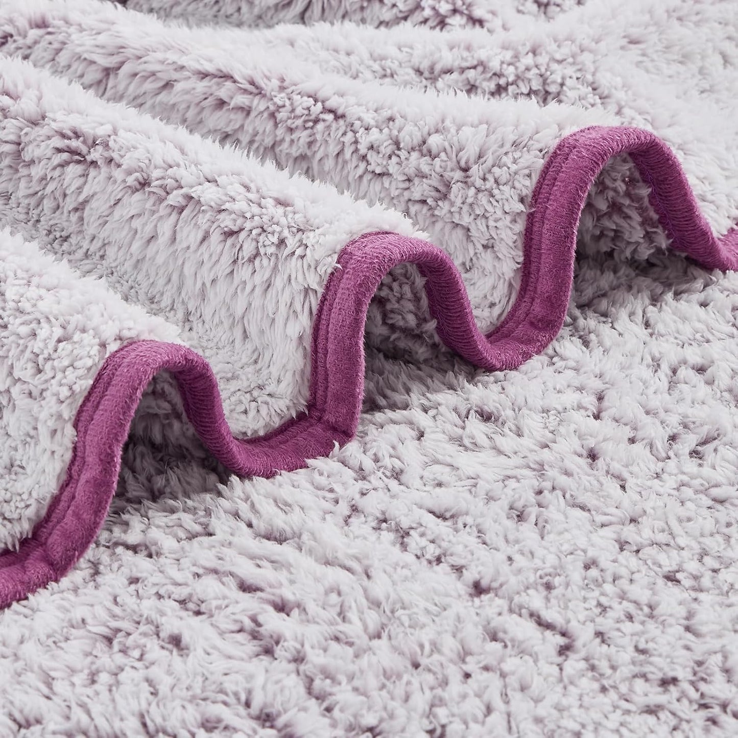 EMME Fleece Twin Blanket, 60x80in, Plush Purple, Soft, Lightweight, Reversible, Warm
