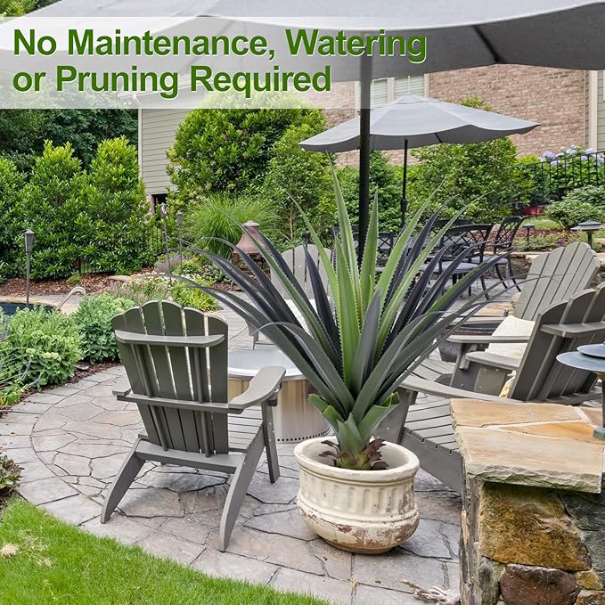 3ft Artificial Spiked Agave Plant, 36" Faux Agave Plants Indoor Small Floor Plant Perfect for Front Porch, Patio, Indoor Outdoor Home, Office Decor 1pcs