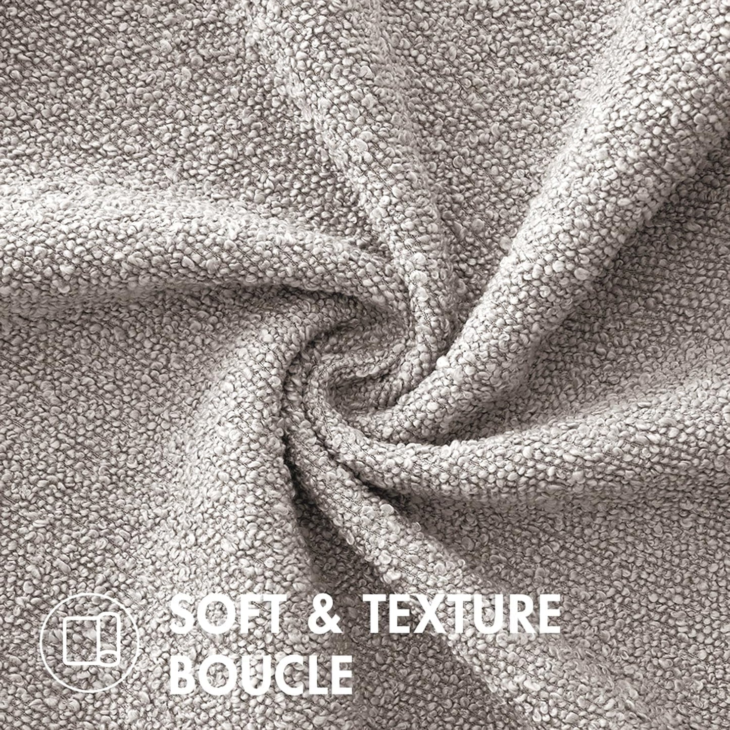 MIULEE 20x20 Inch Decorative Pillow Covers for Couch Bed Set of 2 Textured Boucle Neutral Winter Throw Pillows Cloud Grey Accent Solid Cushion Pillowcases Sofa Livingroom Home Decor