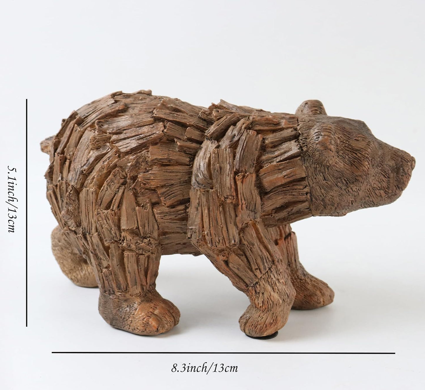 Hymmah Brown Bear Statue Home Decor Statue Rustic Home Decorations for Living Room, Boho Sculpture Resin Animal Collectible Figurines for Indoor Decor