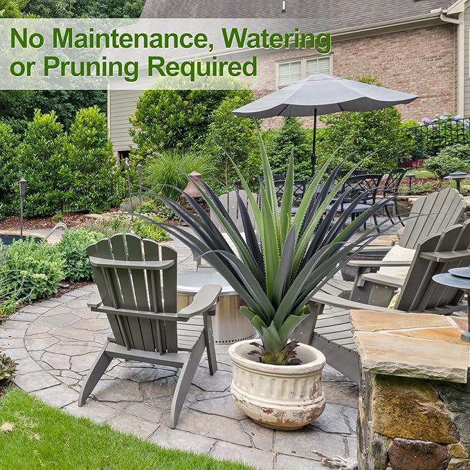 3ft Artificial Spiked Agave Plant, 36" Faux Agave Plants Indoor Small Floor Plant Perfect for Front Porch, Patio, Indoor Outdoor Home, Office Decor (Set of 2)