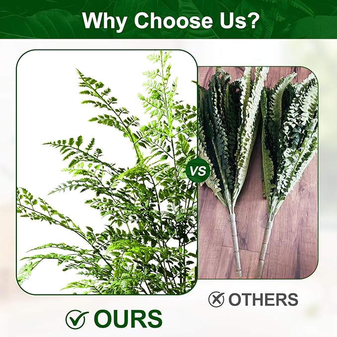 2 Pack Artificial Fern Plants in Pots Artificial Boston Ferns Potted Plants Faux Fern Bush Plant Shrubs Greenery for Outdoor Indoor Porch Patio Farmhouse Garden Living Room Office Table Decor (Type 5)