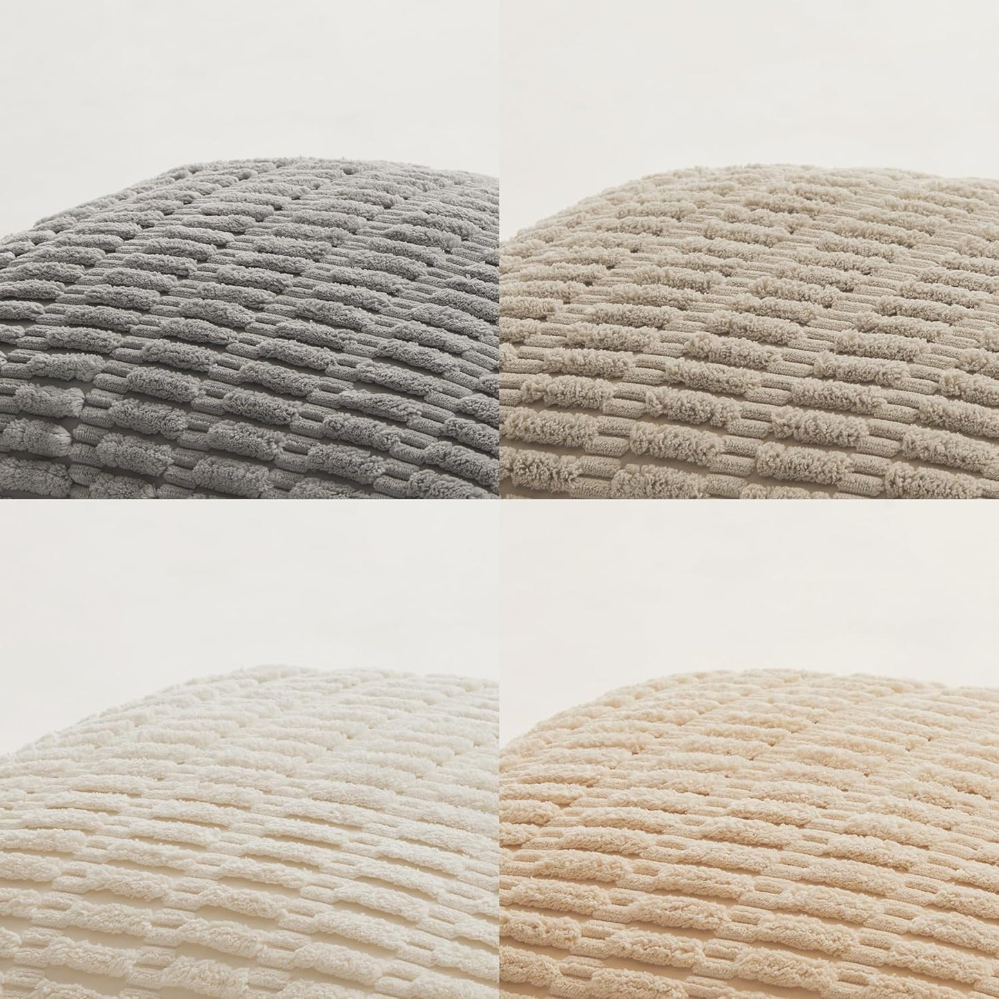 Fancy Homi 4 Packs Neutral Long Lumbar Decorative Throw Pillow Covers 16x24 Inch for Living Room Couch Bed, Boho Home Decor, Soft Striped Corduroy Rectangle Accent Grey Cushion Case 40x60 cm