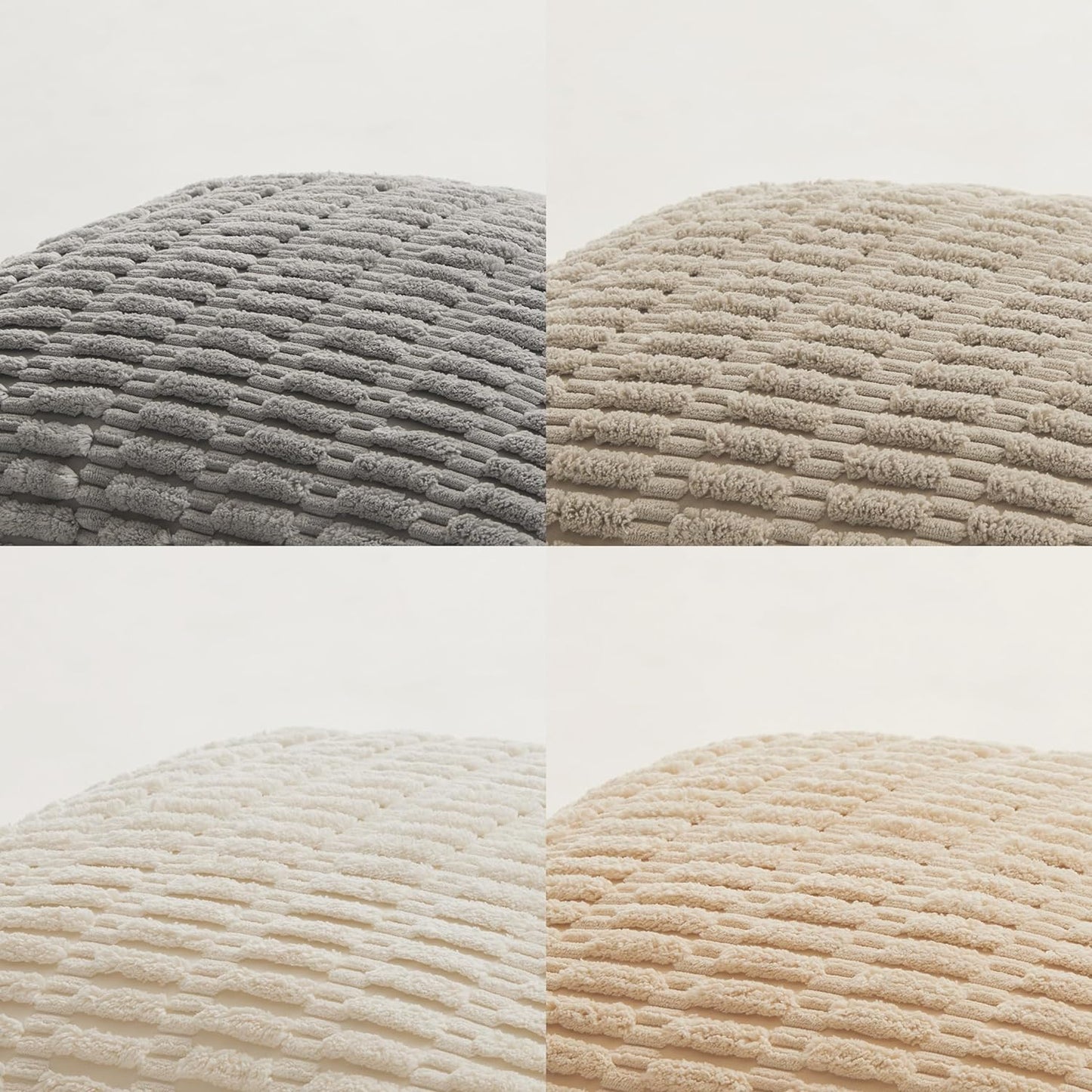 Fancy Homi 4 Pack 20x20 Inch Striped Corduroy Throw Pillow Covers, Rustic Boho Home Decor - 50x50 cm