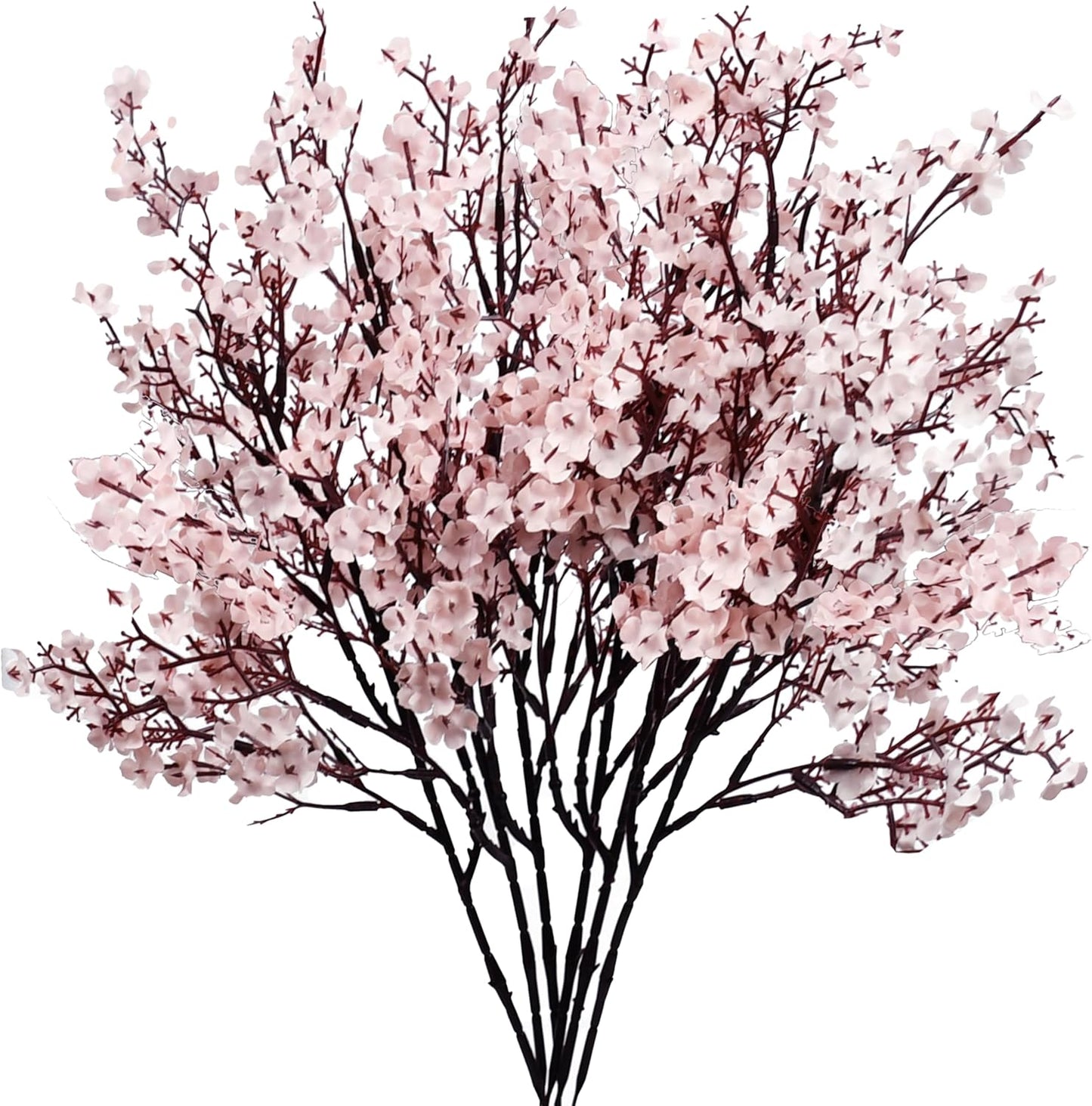 Mandy's Light Pink Artificial Baby’s Breath Flowers 6 Bundles Silk Gypsophila with Bendable Stems for Fall Centerpiece Wedding Decor and Table Arrangements