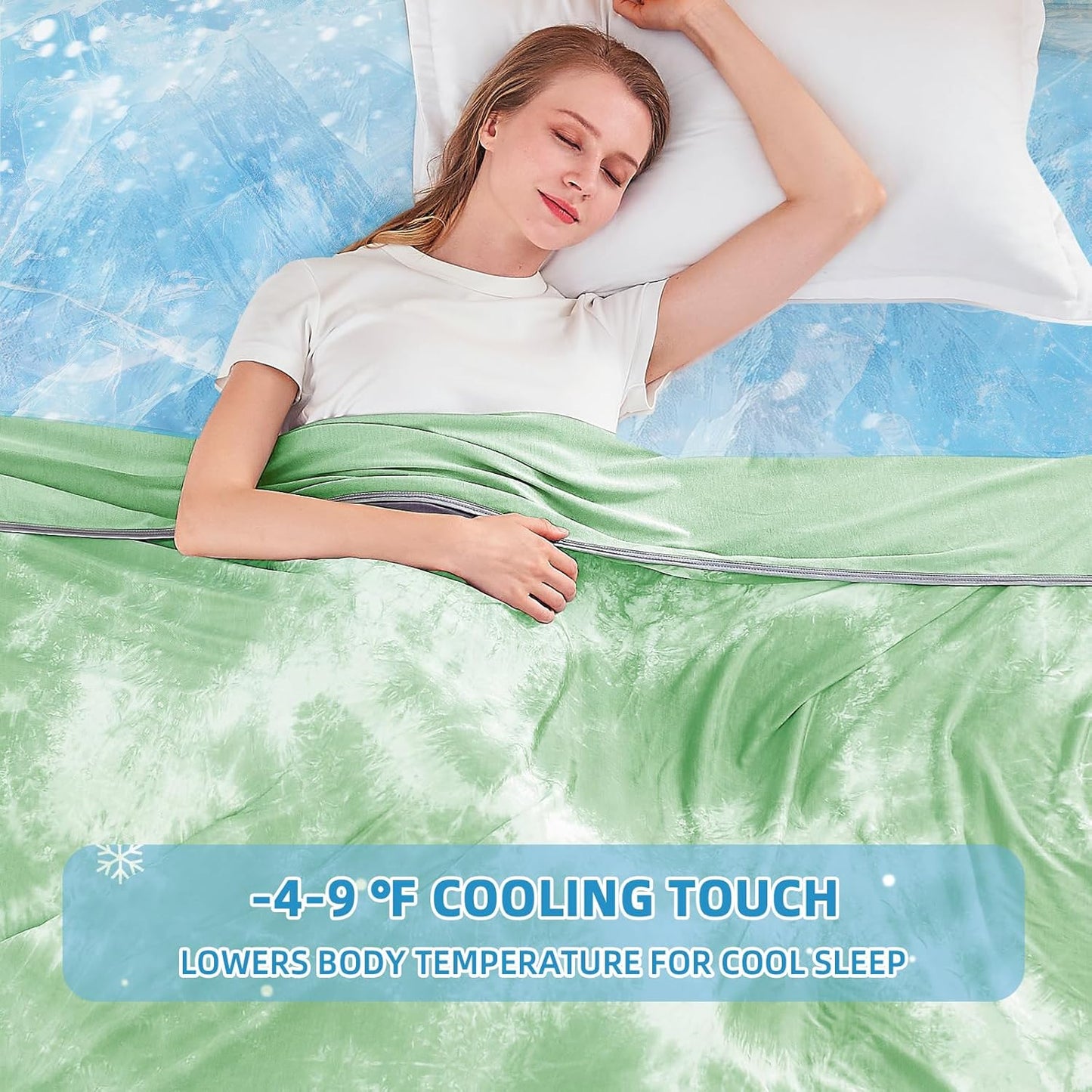 inhand Cooling Blanket Queen Size (90"x90"), Cooling Blankets for Hot Sleepers, Absorbs Heat to Keep Adults Cool for Summer Nights Sweats, Thin Cold Lightweight Blanket for Couch Bed, All Season Use