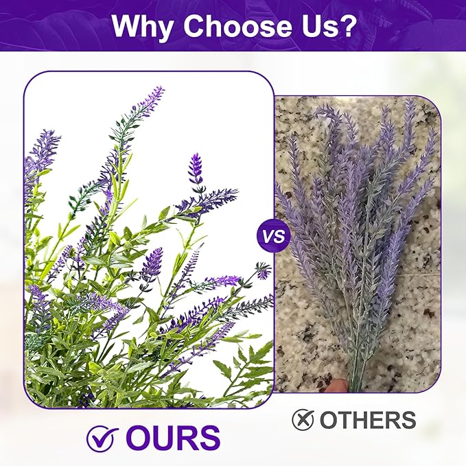 2 Pack Artificial Lavender Plants in Pots Artificial Potted Plants Fake Flower Plant Real Touch Silk Faux Plants Greenery for Indoor Porch Patio Greenery Farmhouse Garden Office Decor (Type 4)