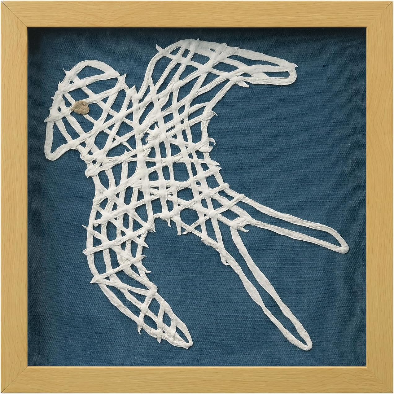 FOLKOR Framed Paper Wall Art Decor for Nursery Bedroom, 12" 3D Handmade Bird Swallow Wall Sculpture Shadow Box Art, Cute Animal Artwork Unique Gift for Boys Girls Birthday Graduation