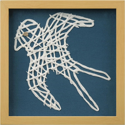 FOLKOR Framed Paper Wall Art Decor for Nursery Bedroom, 12" 3D Handmade Bird Swallow Wall Sculpture Shadow Box Art, Cute Animal Artwork Unique Gift for Boys Girls Birthday Graduation