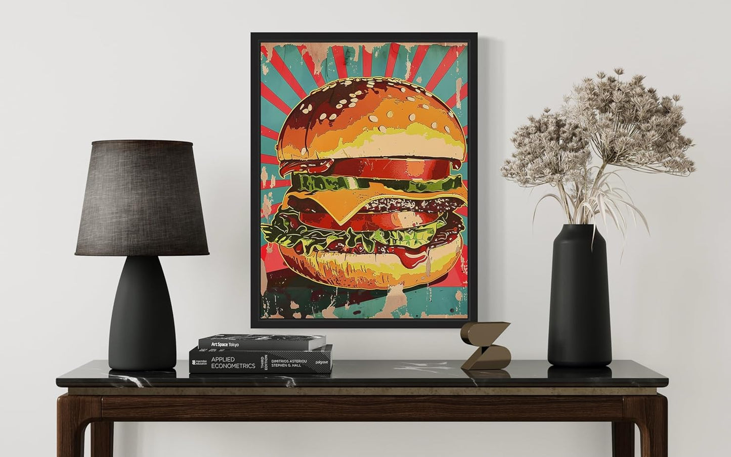 Hamburger Pop Art Poster Print, Vintage Retro Wall Art Decor Paintings Classic Artwork for Bedroom Living Room Decorations. (Hamburger, 24x36 inches (Unframed))