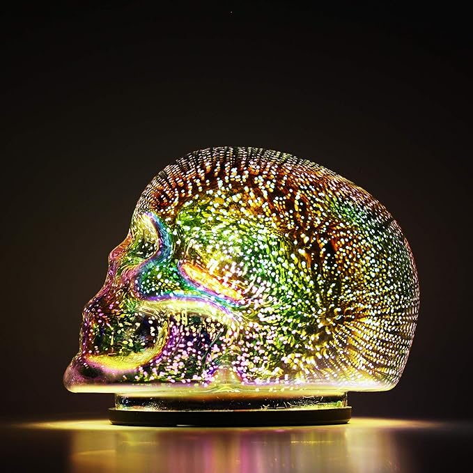 Tradeopia Led Skull Table Lamp, Requires 3 X AAA Batteries, Ideal for Room Decor Table Desk Decor Lamps, Lava lamp, Halloween