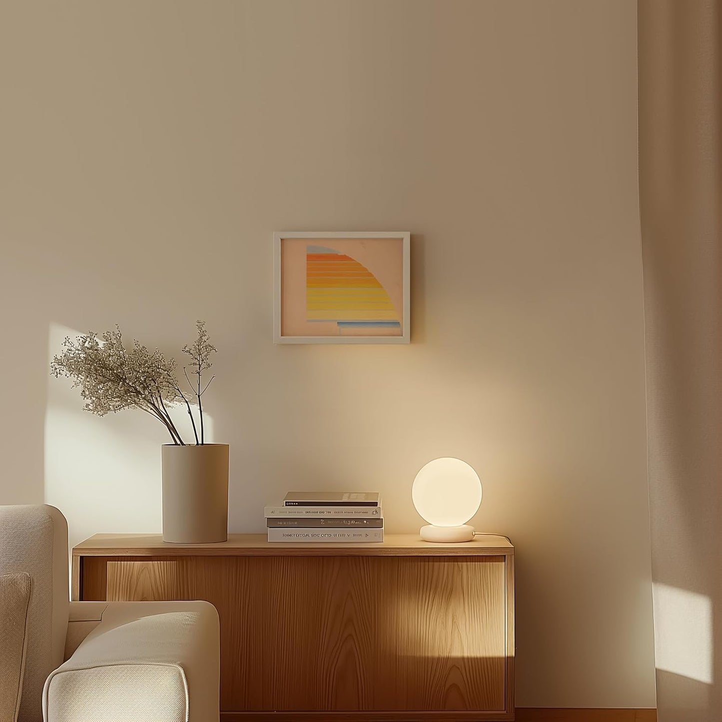 HAUS AND HUES Colorful Abstract Wall Art - Minimalist Retro Picture for Living Room Decor, Red and Pink Modern Wall Art Painting (Winold Reiss, White Frame, 8x10)