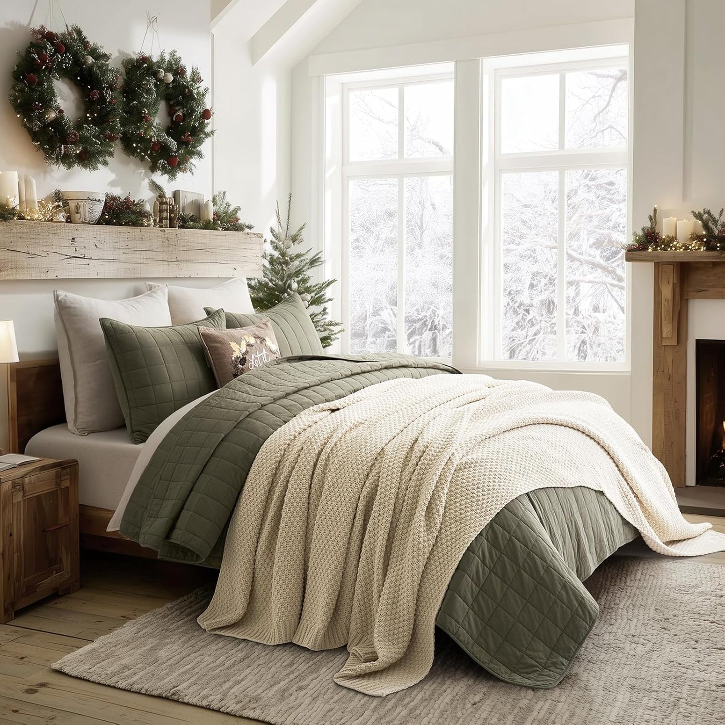 EVERGRACEHOME Chunky Chenille Knit Throw Blanket for Couch, Soft Luxurious Oversized Queen Moss Stitch Blanket for Bed, Large Cozy Farmhouse Knitted Throw for Sofa, Beige, 90" x 90"