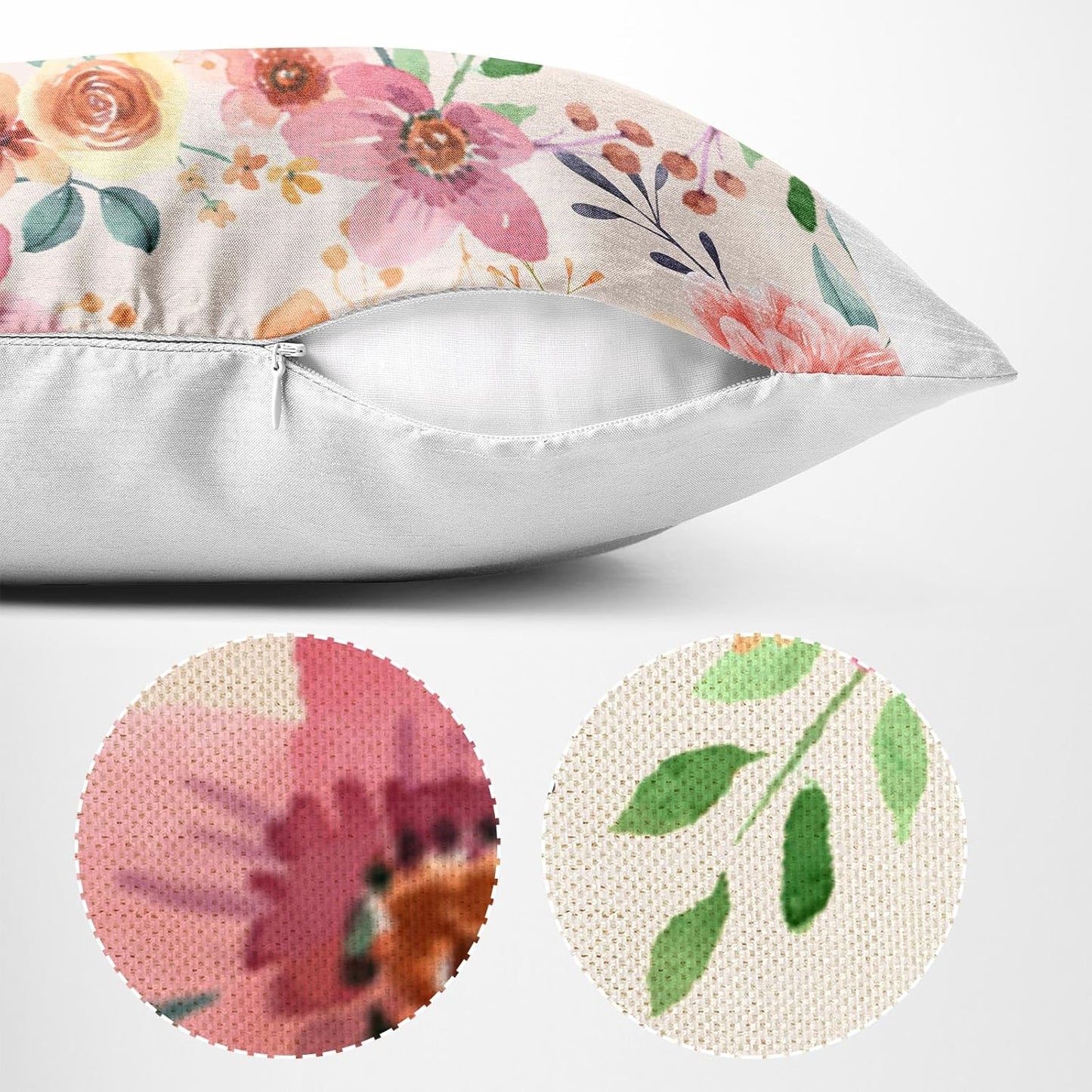 Cute Retro Flower Throw Pillow Cover，Retro Flower Cushion Cover Decorative Pillowcase Cushion Case Sofa Pillow Case 18x18 Inch